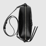 The Chevron Camera Bag - Quilted Leather Crossbody with Chain Strap
