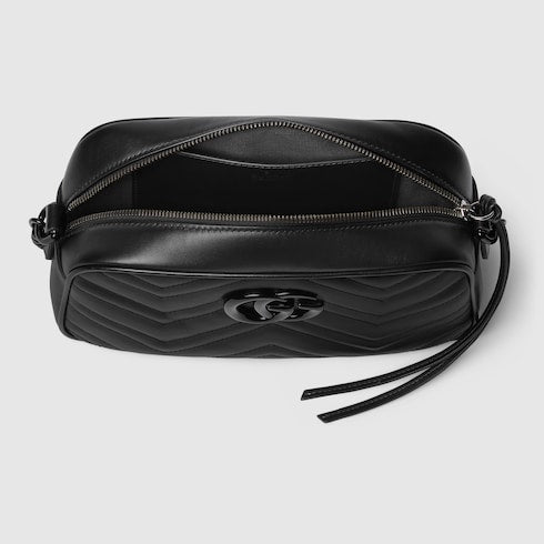 The Chevron Camera Bag - Quilted Leather Crossbody with Chain Strap