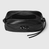 The Chevron Camera Bag - Quilted Leather Crossbody with Chain Strap