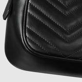 The Chevron Camera Bag - Quilted Leather Crossbody with Chain Strap