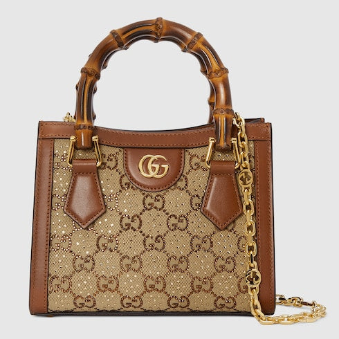The Serpentine Tote - Python Embossed Leather Shoulder Bag with Crystal Details