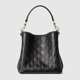 Emblem small bucket bag