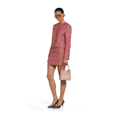 Embossed Small Bucket Bag