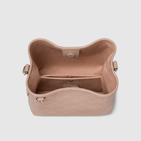 Embossed Small Bucket Bag