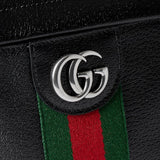 The Striped Monogram Backpack Medium Leather Backpack with Padded Straps