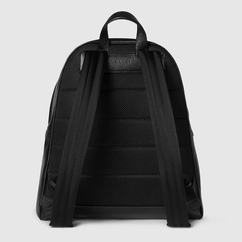 The Striped Monogram Backpack Medium Leather Backpack with Padded Straps
