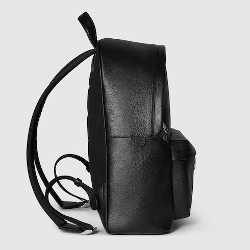 The Striped Monogram Backpack Medium Leather Backpack with Padded Straps