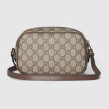 The Striped Camera Bag - Monogram Leather Crossbody with Adjustable Strap