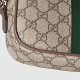 The Striped Camera Bag - Monogram Leather Crossbody with Adjustable Strap