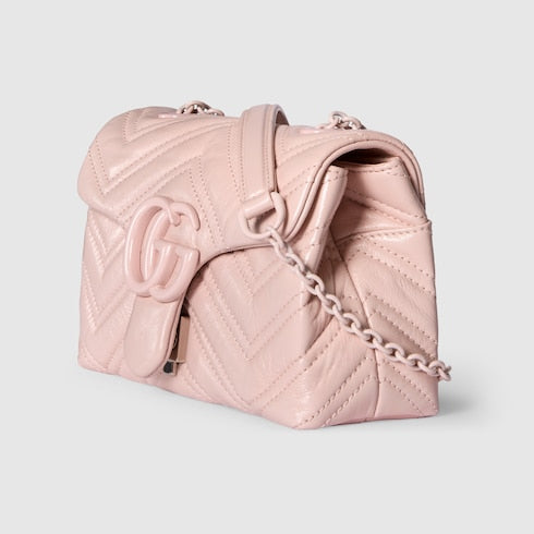 The Chevron Mini - Quilted Leather Shoulder Bag with Chain Strap