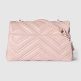 The Chevron Mini - Quilted Leather Shoulder Bag with Chain Strap