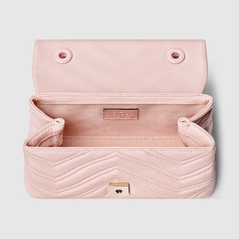 The Chevron Mini - Quilted Leather Shoulder Bag with Chain Strap