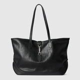 The Curved Tote - Medium Leather Shoulder Bag with Refined Hardware