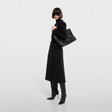 The Curved Tote - Medium Leather Shoulder Bag with Refined Hardware