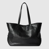 The Curved Tote - Medium Leather Shoulder Bag with Refined Hardware