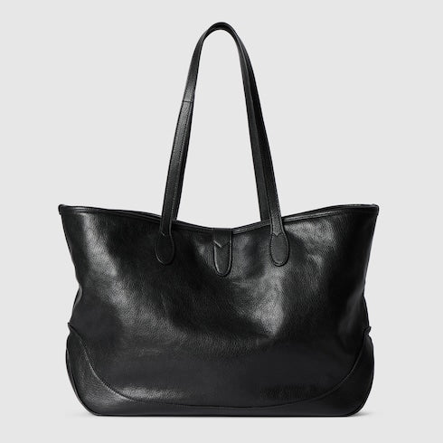 The Curved Tote - Medium Leather Shoulder Bag with Refined Hardware