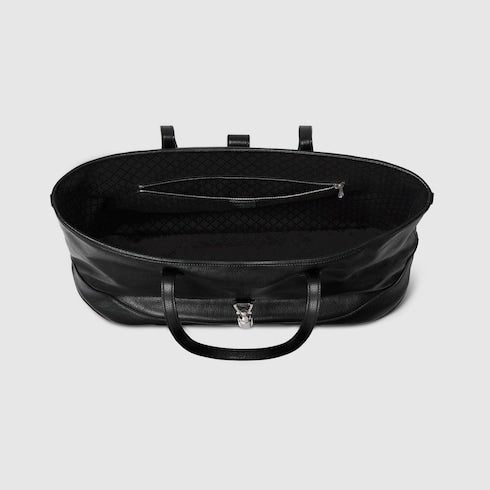 The Curved Tote - Medium Leather Shoulder Bag with Refined Hardware