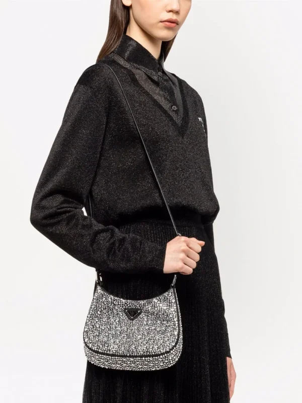 Cleo crystal-embellished shoulder bag