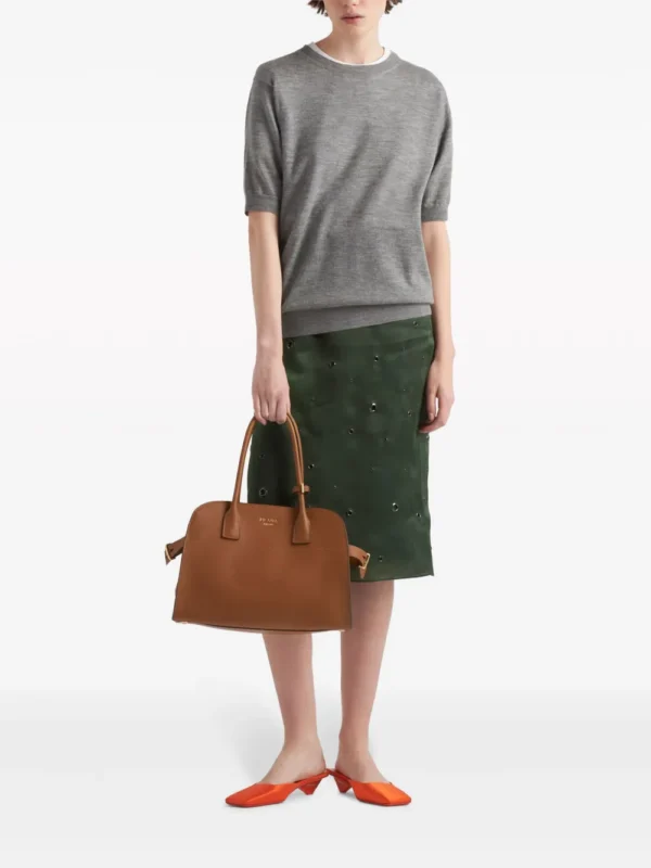 Medium leather tote bag