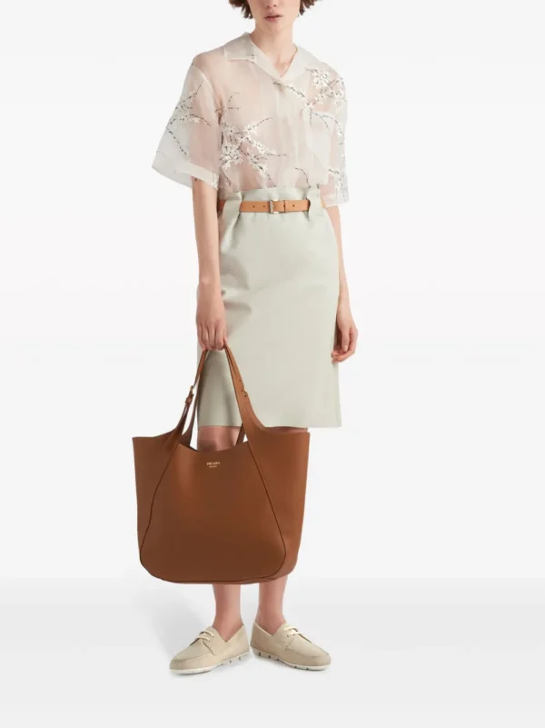 Large leather tote bag