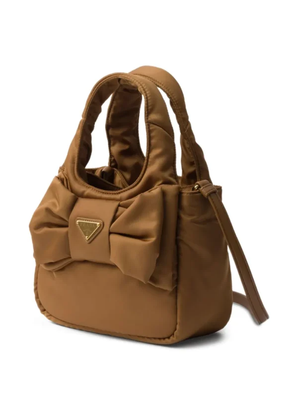 Re-Nylon bow-detail mini bag